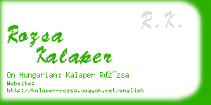 rozsa kalaper business card